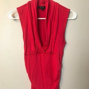 Femme Sleeveless Blouse/Top, Red with Ruching